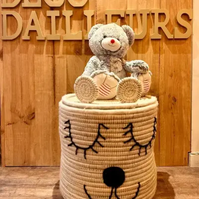 6d510ddf74d6d23af03da51978e0242552c3cd956bef907a4dd4dfec718dbe41-1.webp Bear Basket – Handwoven Moroccan Storage with Adorable Bear Ears