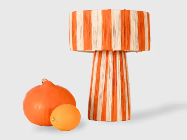 Handcrafted Moroccan Raffia Lamp – Boho Pendant Light in Fig, Pumpkin, or Rainbow