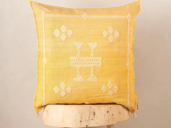 Handmade Cactus Silk Cushion Cover – Vintage Bohemian Berber Pillow