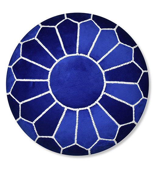 Copie-de-sabra-108.jpg Velvet Pouffe – Blue and White | 55x35 cm Handcrafted Round Ottoman