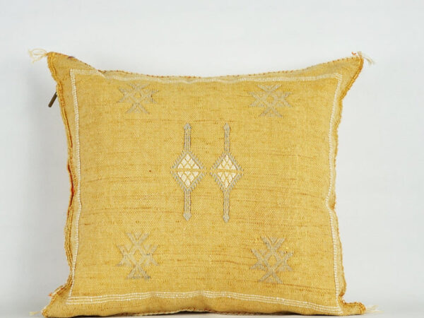DSC06169_700x700.jpg Yellow Moroccan Cactus Silk Pillow Cover – Handwoven Bohemian Sabra with YKK Zipper (19″ × 19″ / 50 × 50 cm)