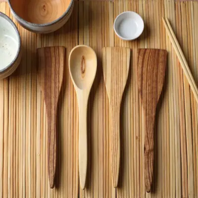 Decorative-Wooden-Spoon-And-Fork-Set-5.webp Handmade Decorative Wooden Spoon and Fork Set – 6-Piece Boho Chic Lemon Wood (12″)