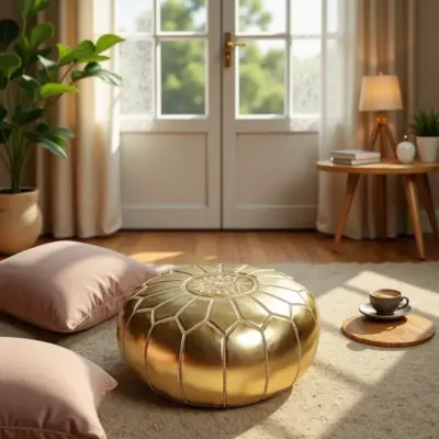 Handcrafted-Moroccan-Leather-Pouf-Gold-5-1000x1000-1.webp Gold Moroccan Leather Pouf – Handcrafted Round Ottoman with Matching Embroidery (21″ × 12″)