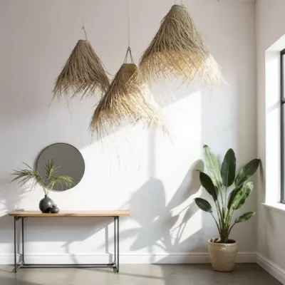 Handmade-Moroccan-Palm-Leaf-Lampshade-6.webp Handwoven Palm Leaf Pendant Light – Moroccan Lampshade (3 Sizes)