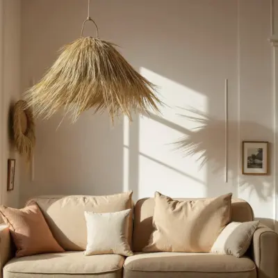 Handmade-Moroccan-Palm-Leaf-Straw-Light-Shade-11.webp Natural Palm Leaf Light Shade – 45 cm Handwoven Moroccan Pendant Lamp