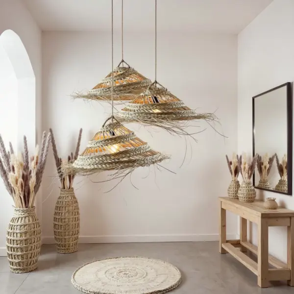 Handmade-Moroccan-Palm-Pendant-Light-4.webp Oversized Palm Leaf Pendant Light – 30″ Handwoven Moroccan Boho Ceiling Lamp