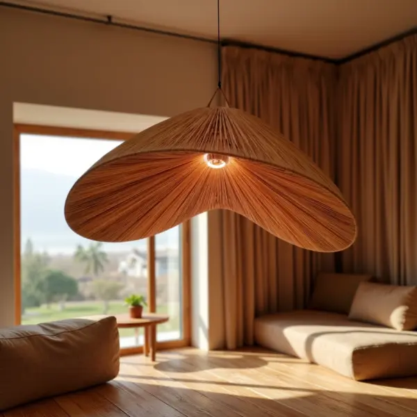 Handmade-Moroccan-Raffia-Pendant-Light-Natural-24x22in-6.webp Natural Raffia Pendant Light – Large Handwoven Moroccan Ceiling Lamp (22″ Diameter)
