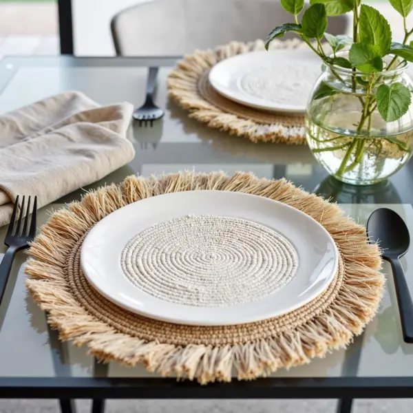 Handmade-Raffia-Round-Tassel-Placemats-with-Fringes-8.webp Handmade Raffia Round Tassel Placemats with Fringes – Boho Moroccan Straw Table Mats (15″ Diameter)