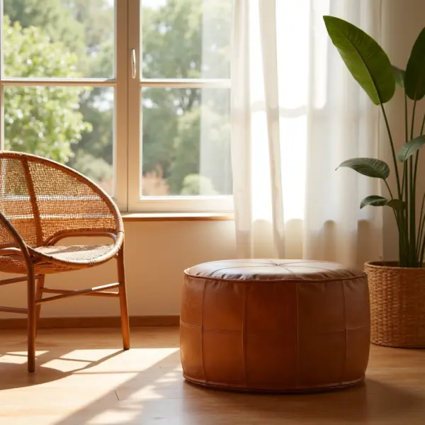 Large-Handcrafted-Genuine-Leather-Moroccan-Pouf-in-Light-Brown-7.webp Large Moroccan Leather Pouf – Handmade Ottoman & Coffee Table (Custom Sizes 14″–60″)