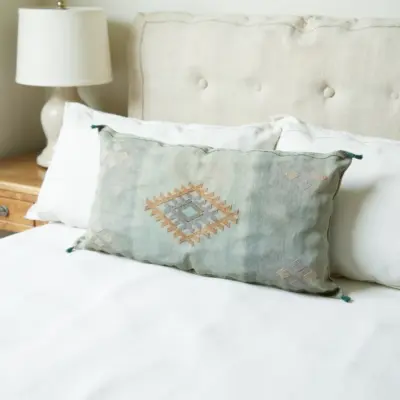 Large-Moroccan-Silk-Cactus-Pillow-Cover-36x16-Inches-with-Embroidered-Details-1.webp Light Green – Large Handwoven Moroccan Cactus Silk Pillow Cover with Diamond Motif (36″ × 16″)