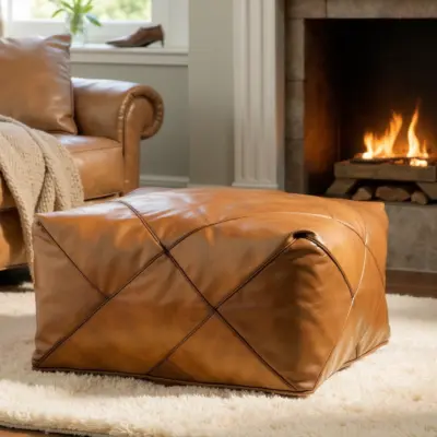 Modern-Square-Pouf-with-Piping-in-Retro-Look-1.webp Modern Square Leather Pouf – Handcrafted Moroccan Ottoman with Diamond Stitching (Custom Sizes)