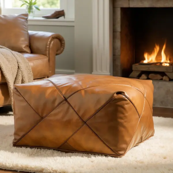 Modern-Square-Pouf-with-Piping-in-Retro-Look-1.webp Modern Square Leather Pouf – Handcrafted Moroccan Ottoman with Diamond Stitching (Custom Sizes)