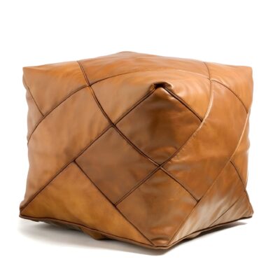 Modern-Square-Pouf-with-Piping-in-Retro-Look-2.jpg Modern Square Leather Pouf – Handcrafted Moroccan Ottoman with Diamond Stitching (Custom Sizes)