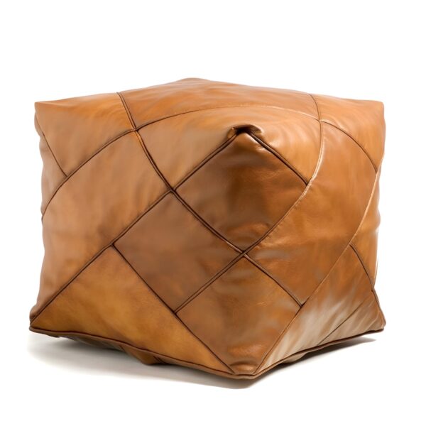 Modern-Square-Pouf-with-Piping-in-Retro-Look-2.jpg Modern Square Leather Pouf – Handcrafted Moroccan Ottoman with Diamond Stitching (Custom Sizes)