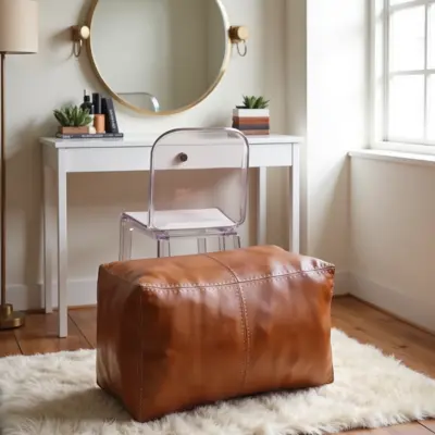 Moroccan-Rectangle-Pouf-in-Tan-Leather-7.webp Handcrafted Moroccan Square Leather Pouf – Natural Brown or Tan Ottoman (Custom Sizes)