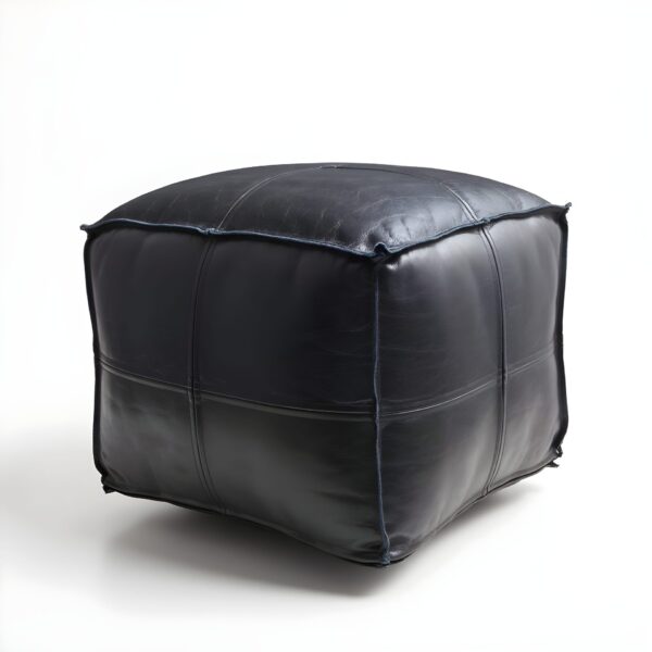 Moroccan-Square-Black-Leather-Pouf-1-1.jpg Black Moroccan Leather Pouf – Handcrafted Square Ottoman (Custom Sizes 10″–24″)
