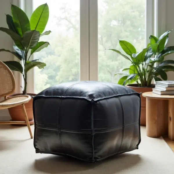 Moroccan-Square-Black-Leather-Pouf-7.webp Black Moroccan Leather Pouf – Handcrafted Square Ottoman (Custom Sizes 10″–24″)