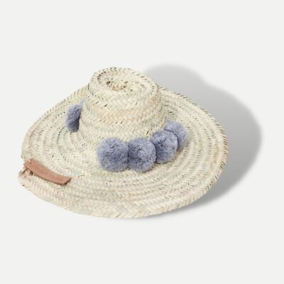 Moroccan-Straw-Beach-Hat-With-Pompom-2.jpeg Handwoven Moroccan Pompom Straw Beach Hat – 26″ Wide Brim Boho Sun Hat