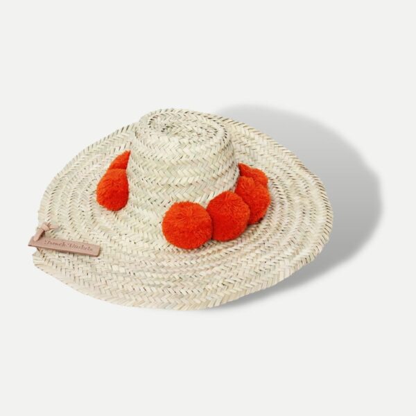 Moroccan-Straw-Beach-Hat-With-Pompom-3.jpeg Handwoven Moroccan Pompom Straw Beach Hat – 26″ Wide Brim Boho Sun Hat