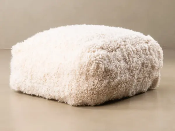 Beni Ourain Floor Pillow Cover – 24x24 in (60x60 cm) Handwoven Moroccan Wool Cushion