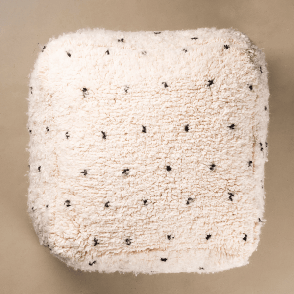 PFBN135LV-164.png Beni Ourain Floor Pillow Cover – 24x24 in (60x60 cm) Handwoven Moroccan Wool Cushion