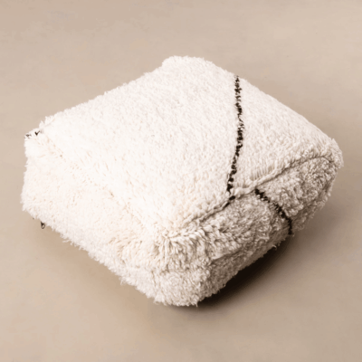 PFBN90SH-2.png Beni Ourain Floor Pillow Cover – 22x22 in (55x55 cm) Handwoven Moroccan Wool Cushion
