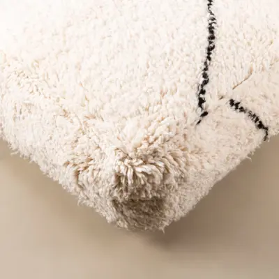 PFBN90SH-3.webp Beni Ourain Floor Pillow Cover – 22x22 in (55x55 cm) Handwoven Moroccan Wool Cushion