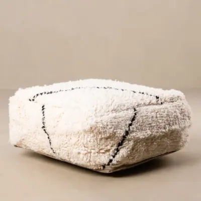 PFBN90SH-5.webp Beni Ourain Floor Pillow Cover – 22x22 in (55x55 cm) Handwoven Moroccan Wool Cushion