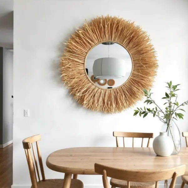 Round-Boho-Mirror-With-Handmade-Straw-Frame-9.webp Round Boho Mirror with Handmade Straw Frame – Natural Raffia Wall Decor (Small, Medium)