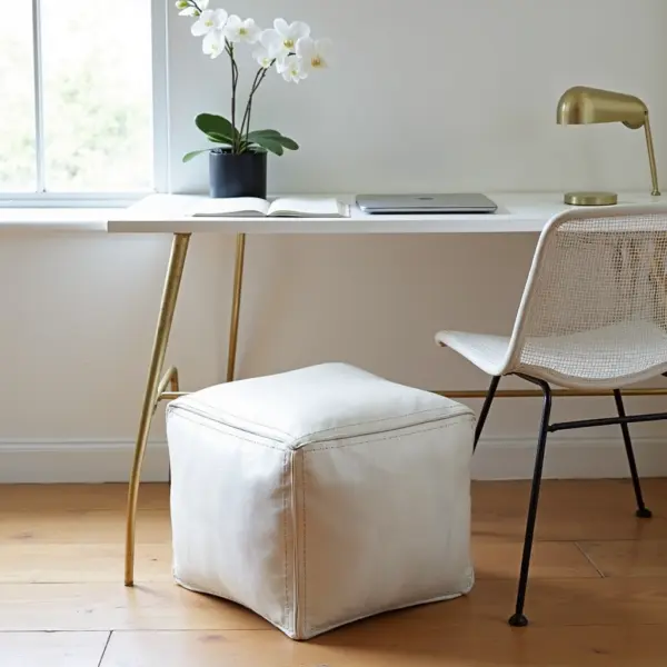 Stylish-Moroccan-White-Square-Leather-Pouf-10.webp White Square Leather Pouf – Modern Moroccan Handcrafted Ottoman (16″ × 16″ × 15″)