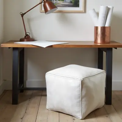 Stylish-Moroccan-White-Square-Leather-Pouf-2.webp White Square Leather Pouf – Modern Moroccan Handcrafted Ottoman (16″ × 16″ × 15″)