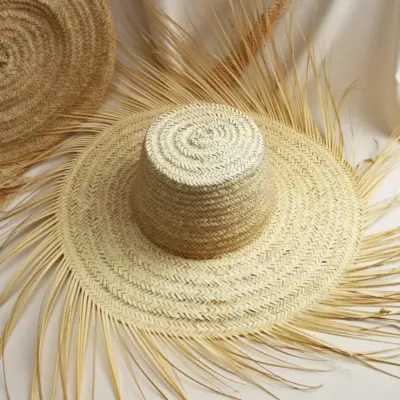 Summer-Straw-Hats-Palm-Leaf-Hat-2-1-1000x1000-1.webp Artisanal Fringe Summer Straw Hat – Handwoven Wide Brim Sun Hat (26″)