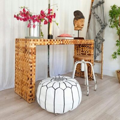 White-Leather-Pouf-With-Multicolor-Stitch-3-1024x1024-1.jpg White Moroccan Leather Pouf – Handcrafted Ottoman with Custom Stitching (20″ × 12″)