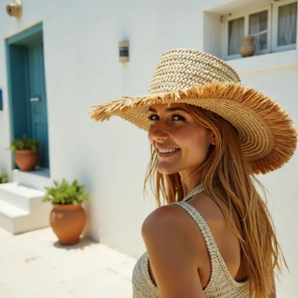 Woven-Garden-Hat-Palm-Leaf-Hat-11.webp Handwoven Fringe Garden Hat – Natural Straw Sun Hat with Wide Brim (26″ Diameter)
