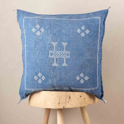 blue-cactus-silk-pillow-cover-benisouk-248979.jpg Handmade Cactus Silk Cushion Cover – Vintage Bohemian Berber Pillow