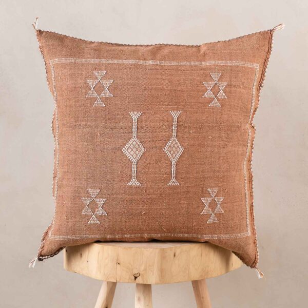 brown-cactus-silk-pillow-cover-benisouk-266017.jpg Handmade Cactus Silk Cushion Cover – Vintage Bohemian Berber Pillow
