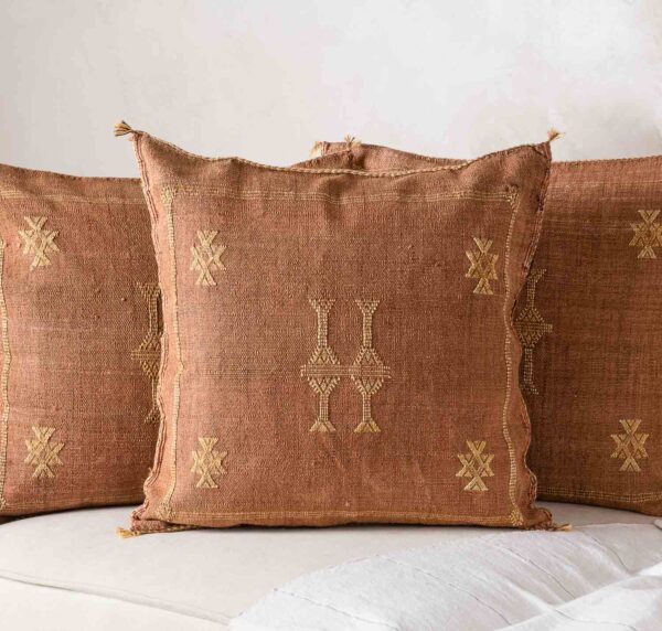brown-cactus-silk-pillow-cover-benisouk-646710.jpg Handmade Cactus Silk Cushion Cover – Vintage Bohemian Berber Pillow