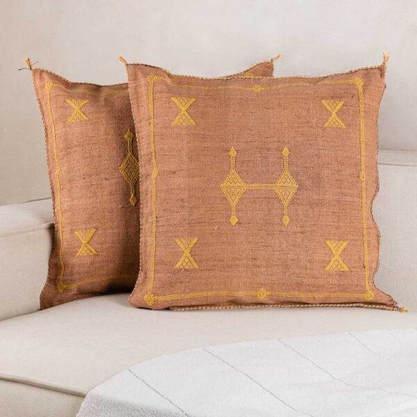 brown-cactus-silk-pillow-cover-benisouk-986459.jpg Handmade Cactus Silk Cushion Cover – Vintage Bohemian Berber Pillow