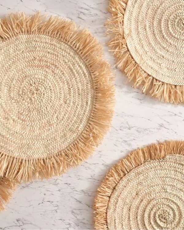 e1aadb839641f90f41ae0005ec0e3152917ea3b939b220b285ddc75225d5e63a-1.jpeg Handwoven Wicker Moroccan Placemats with Tassels – Boho Table Decor