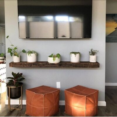 Handmade Square Leather Pouf Coffee Table Set – Moroccan Ottomans (Custom Sizes Available)
