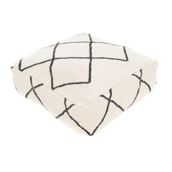 pouf-berbere-kilim-610.png Kilim Floor Pillow Cover – 24x24 in (60x60 cm) Handwoven Moroccan Wool Cushion